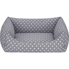 Pet Comfort Uniform Gri Puantiyeli Kedi ve Köpek Yatağı S 50X60CM