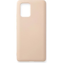 Trend Kapında Samsung Galaxy A91 / S10 Lite Kılıf Nano Içi Kadife Silikon - Pudra