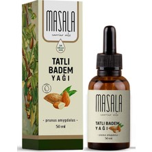 Masala Tatlı Badem Yağı 50 ml Soğuk Pres Kokusuz Nemlendirici Cilt Bakım Yağı
