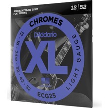 D'addario ECG25 Elektro Gitar Tel Seti, Chromes, Light Gauge (12-5