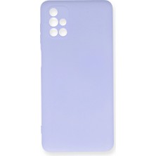 Trend Kapında Samsung Galaxy M51 Kılıf Nano Içi Kadife Silikon - Lila