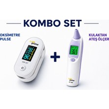 Lab Prime Oksimetre Pulse Ox-97 + Kulaktan Ateş Ölçer DT-886 Kombo Set | Spo₂, Nabız ve Ateş Ölçüm Cihazı