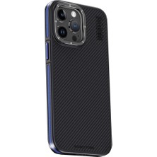 Joko Apple iPhone 15 Pro Kılıf Aramid 600D Kevlar Karbon Fiber Magsafe Kapak - Lacivert