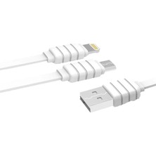 Konfulon S56 2in1 (Lightning-Micro Usb) Kablo 1.2m 2.1A