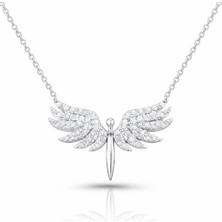 Tienda Elegante Gümüş Mikail Meleği Bayan Kolye