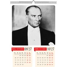 Genel Tedarik 2027 Mustafa Kemal Atatürk A3 Poster Duvar Takvimi-Spiralli ve Askılı-6 Sayfa