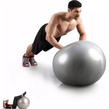 Aesco Gri Pilates Topu, Pompa Hediyeli, 65 cm Boyutunda