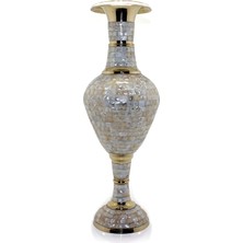 Hace Bazaar Pirinç Sedefli Vazo 60 cm KSK130 -Hcb