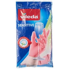 Vileda Candy Pink Sensitive ELDIVEN,%100 Doğal Lateks, L