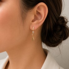 Vesce Atelier Rutil Kuvars Yaprak Doğaltaş Küpe