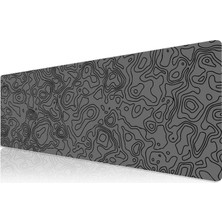 KlasseGear Klasse Pro - 10 Farklı Model Dikişli Kenar 90X40 cm Oyuncu Gaming Mouse Pad ( Grey Map Lines, 90