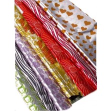 New Global 50 Adet 35X45 cm Bantlı Metalize Hediye Poşeti Kendinden Bantlı Renkli Poşet Hediye Paketi