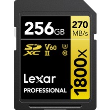 Lexar Sdxc Professional 64GB 1800X Uhs-Iı Altın Serisi, Sınıf 10, U3, V60, 4K Video Kaydı Için, Siya
