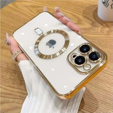Ggm Giyim Aksesuar iPhone 15 Pro Için Magsafe ile Uyumlu Arka Kısmı Parlak Şeffaf Yapıya Sahip