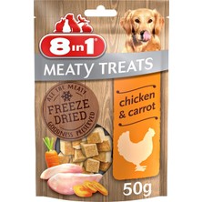 8in1 Meaty Treats Freeze Dried Tavuklu/havuçlu, 50 gr Köpek Ödülü