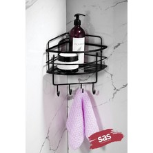 Sas Haus Yapışkanlı Ömür Boyu Paslanmaz Kristal Ayarlanabilir Raf Banyo Düzenleyici Şampuanlık Lk-01