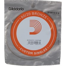 D'Addario Daddario BW022 Akustik Tek Tel, 80/20 Bronze Wound, 022, Paket=5x