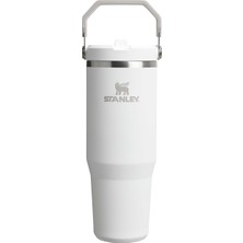 Stanley Iceflow Straw Tumbler Pipetli Termos Su Şişesi 0.89 Litre - Beyaz (Frost) | Paslanmaz Çelik