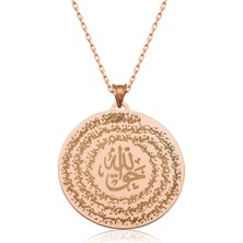 Tienda Elegante Gümüş Küçük Boy Rose El Hakkanî Mührü Kadın Kolye