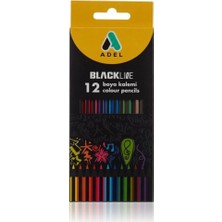 Adel Blackline Kalemi 12 Renk, Tam Boy