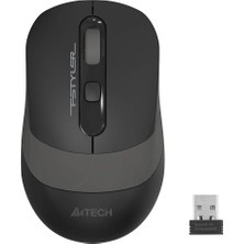 A4Tech A4 Tech FG10 Nano Kablosuz Optik 2000 Dpı Mouse, 4 Yönlü Scroll, Siyah Gri