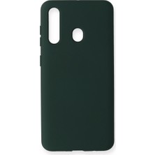 Trend Kapında Samsung Galaxy M40 Kılıf Nano Içi Kadife Silikon - Koyu Yeşil
