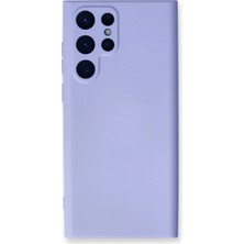 Trend Kapında Samsung Galaxy S22 Ultra Kılıf Nano Içi Kadife Silikon - Lila