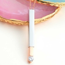 Tienda Elegante Gümüş Rose İsim Yazılabilen Açılır Çubuk Kadın Kolye