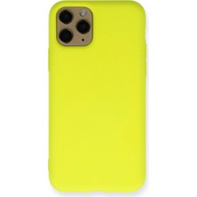 Trend Kapında Apple Iphone 11 Pro Kılıf Nano Içi Kadife Silikon - Sarı