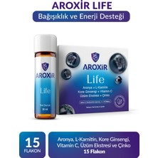 Aroxir Life Bağışıklık ve Enerji Desteği Aronya, L-Karnitin, Kore Ginsengi, Vitamin C, Üzüm Ekstresi ve Çinko 30 x 30 ml