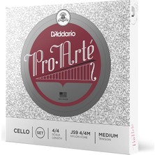 D'Addario Daddario J59 4/4m Cello Tel Seti, Pro-Arte, Scale 4/4, Medium Tensio