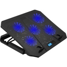 Juo Ventus 5 Fanlı LED Aydınlatmalı Notebook Soğutucu Siyah