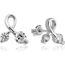 Tienda Elegante ​Gümüş Zirkon Taşlı Çivili Bayan Küpe