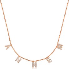 Tienda Elegante ​Gümüş Rose Annem Yazılı Bayan Kolye
