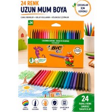 Artlantis Mum Boya 24 Lü 1 Paket Bic 24 Renk Mumboya Elleri Kirletmeyen Yıkanabilir Silinebilir Karton Kutu Plastidecor