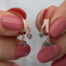 Tienda Elegante Gümüş Rose Sallantılı Mistik Topaz Kadın Küpe