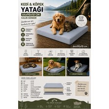 Vip Home Concept Büyük Irk Köpek Yatağı Süngerli Fermuarlı Yıkanabilir Kılıflı Köpek Minderi 64X90X10 Cm-Gri