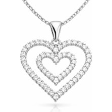 Tienda Elegante Gümüş Kalpli Bayan Kolye
