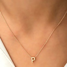 Tienda Elegante Gümüş Gold 3 Boyutlu P Harf Bayan Kolye