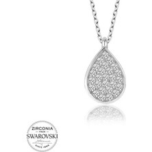 Tienda Elegante Swarovski Taşlı Gümüş Damla Bayan Kolye