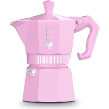 Bialetti - Exclusive: 3 Cups Ocak Üstü Espresso Pişirici - 130ML - Pembe Renk - Alüminyum Gövde