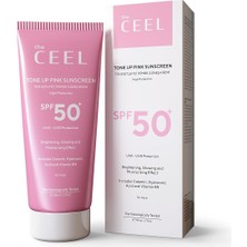The Ceel Spf 50+ Pembe Ton Eşitleyici Güneş Kremi 50 ml - Glutatyon ve Hyaluronik Asit Içeren Uva/uv