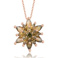 Tienda Elegante Gümüş Rose 4 Katman Lotus Çiçeği Kadın Kolye