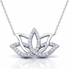 Tienda Elegante Gümüş Lotus Çiçeği Kolye