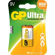 Gp Batteries GP1604AU Ultra Alkalin 6LF22/522/9V Pil, 9 Volt, Tekli Kart