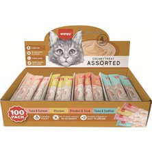 Wanpy Karışık 4 Lezzet 100'LÜ Krema Kedi Ödülü 100 * 14 gr Kedi Maması