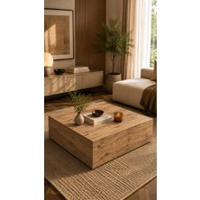 Nenu Nova Kare Orta Sehpa 70X70 Atlas Çam Modern Salon Sehpası