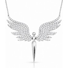 Tienda Elegante Gümüş Mikail Meleği Bayan Kolye