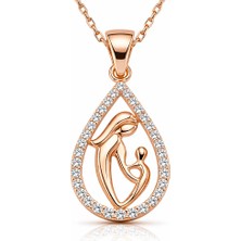 Tienda Elegante Gümüş Damla Anne Çocuk Kolyesi