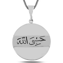Tienda Elegante Gümüş Arapça Hasbiyallah Yazılı Kolye